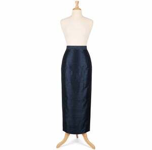 Currie Bonnero Atlanta Silk Shantung Maxi Skirt Navy Blue Size 8 Formal Evening